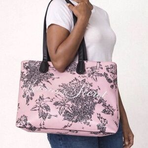 Victoria’s Secret Large Pink and Black Floral Tote Bag
